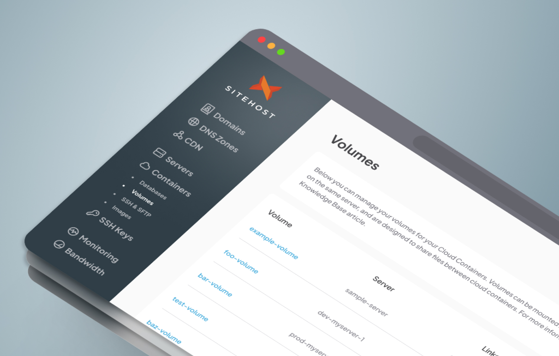 Volumes arrive for SiteHost Cloud Containers
