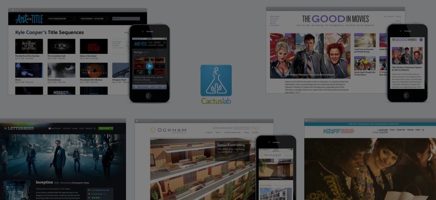 Cactuslab project examples on desktop and mobile.